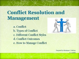 Conflict Resolution and Management a Conflict b Types