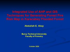 Integrated Use of AHP and GIS Techniques for