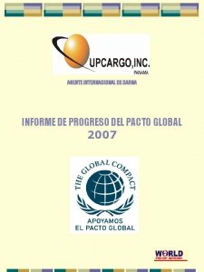 AGENTE INTERNACIONAL DE CARGA INFORME DE PROGRESO DEL