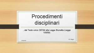 Procedimenti disciplinari dal Testo unico 29794 alla Legge