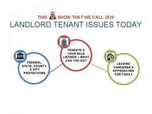 THIS SHOW THAT WE CALL 2020 LANDLORD TENANT