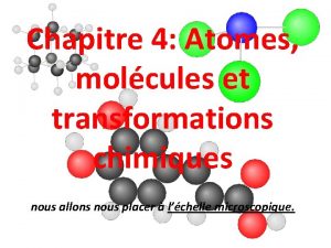 Chapitre 4 Atomes molcules et transformations chimiques nous