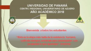 UNIVERSIDAD DE PANAM CENTRO REGIONAL UNIVERSITARIO DE AZUERO