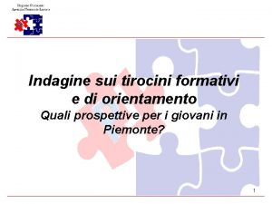 Indagine sui tirocini formativi e di orientamento Quali