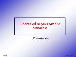 Libert ed organizzazione sindacale 25 novembre 2016 Albini