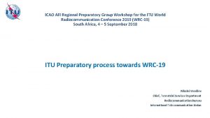 ICAO AFI Regional Preparatory Group Workshop for the
