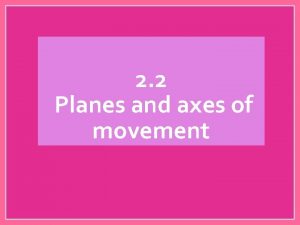 2 2 Planes and axes of movement How
