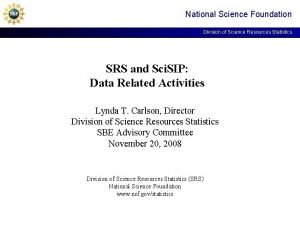 National Science Foundation Division of Science Resources Statistics