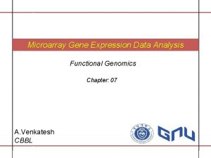 Microarray Gene Expression Data Analysis Functional Genomics Chapter