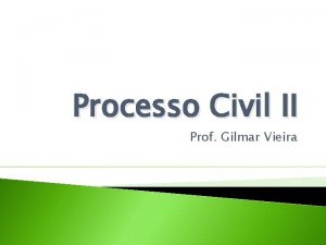 Processo Civil II Prof Gilmar Vieira Atos processuais