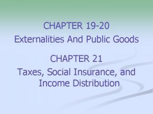 CHAPTER 19 20 Externalities And Public Goods CHAPTER