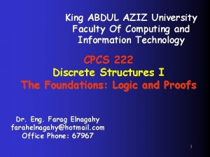 King ABDUL AZIZ University Faculty Of Computing and