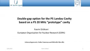 Doublegap option for the PS Landau Cavity based