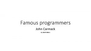 Famous programmers John Carmack By Akhil PAINULY Pictures