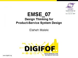 EMSE07 Design Thinking for ProductService System Design Elaheh