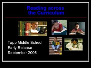 Reading across the Curriculum Tapp Middle School Early