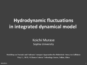 Hydrodynamic fluctuations in integrated dynamical model Koichi Murase