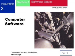 CHAPTER Section A Software Basics 3 PARSONSOJA Computer