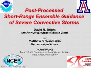 PostProcessed ShortRange Ensemble Guidance of Severe Convective Storms