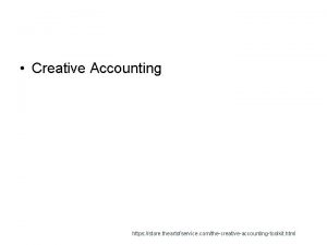 Creative Accounting https store theartofservice comthecreativeaccountingtoolkit html Corporate