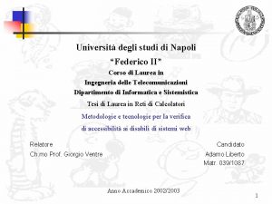 Universit degli studi di Napoli Federico II Corso