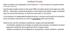 Guiding Principles High correlation of stratigraphy at two