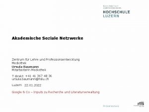 Akademische Soziale Netzwerke Zentrum fr Lehre und Professionsentwicklung