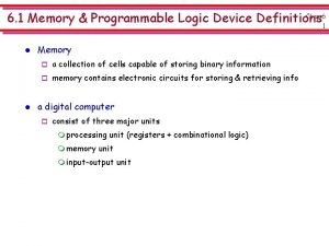 Chap 6 6 1 Memory Programmable Logic Device