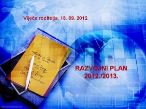 Vijee roditelja 13 09 2012 RAZVOJNI PLAN 2012