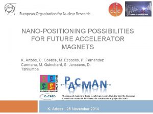 NANOPOSITIONING POSSIBILITIES FOR FUTURE ACCELERATOR MAGNETS K Artoos