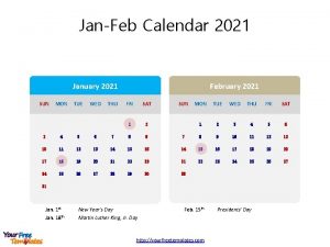 JanFeb Calendar 2021 January 2021 SUN MON TUE