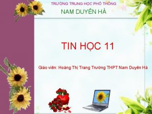 TRNG TRUNG HC PH THNG NAM DUYN H