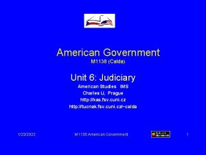 American Government M 1138 Calda Unit 6 Judiciary