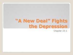 A New Deal Fights the Depression Chapter 23