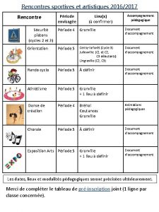 Rencontres sportives et artistiques 20162017 Rencontre Scurit pitons