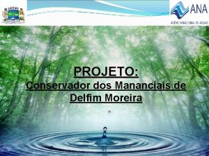 PROJETO Conservador dos Mananciais de Delfim Moreira Organizao