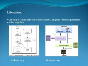 Literatuur Gericht gezocht op artikelen waarin Natural Language