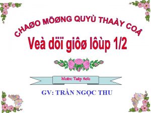 Mon Tap oc GV TRN NGC THU Th