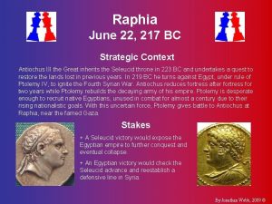 Raphia June 22 217 BC Strategic Context Antiochus