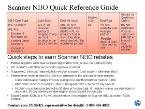 Scanner NBO Quick Reference Guide NBO Deal Type