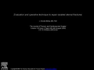 Evaluation and operative technique to repair isolated sternal