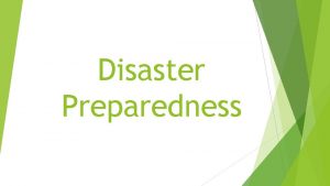 Disaster Preparedness National Disaster Risk Reduction and Management