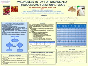WILLINGNESS TO PAY FOR ORGANICALLY PRODUCED AND FUNCTIONAL