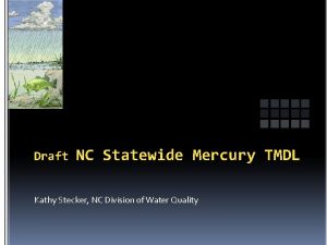Draft NC Statewide Mercury TMDL Kathy Stecker NC