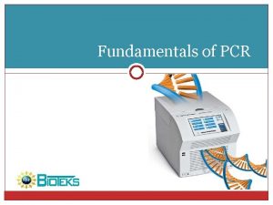 Fundamentals of PCR What is PCR PCR Polymerase