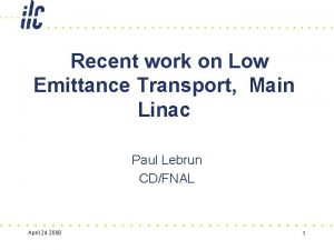 Recent work on Low Emittance Transport Main Linac