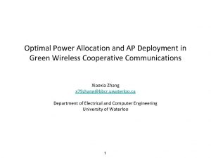 Optimal Power Allocation and AP Deployment in Green