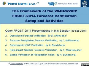 Pertti Nurmi et al The Framework of the