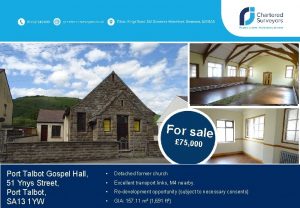 For sale 75 000 Port Talbot Gospel Hall