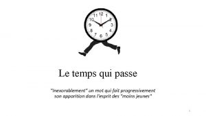 Le temps qui passe Inexorablement un mot qui